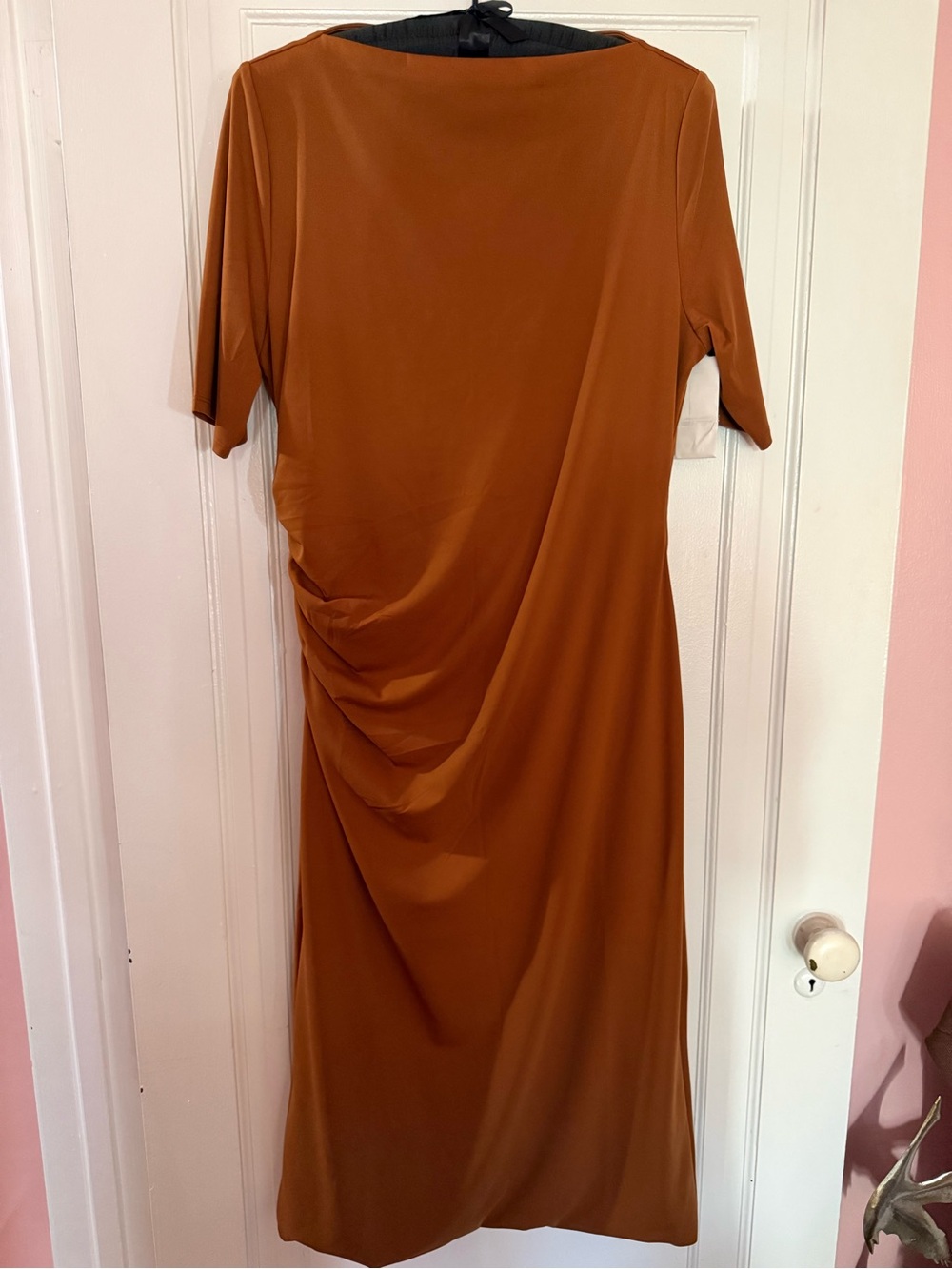 SPANXsmooth® Jersey High Neck Ruched Midi Dress | Russet
XL